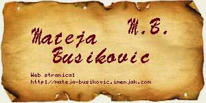 Mateja Bušiković vizit kartica